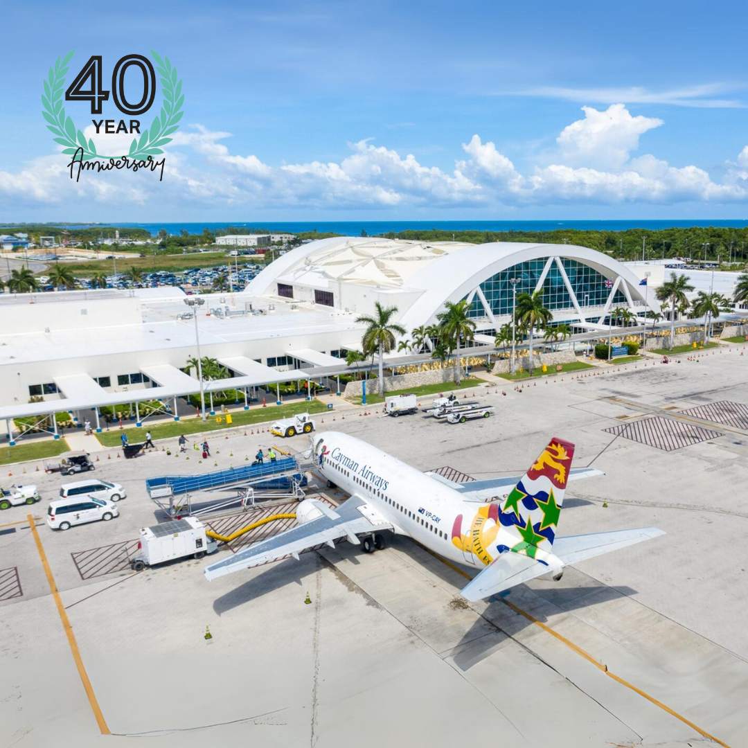 Aerial view of waterfront infrastructure in Grand Cayman